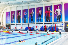 Loughborough University Swimming Pool with lanes setup for racing