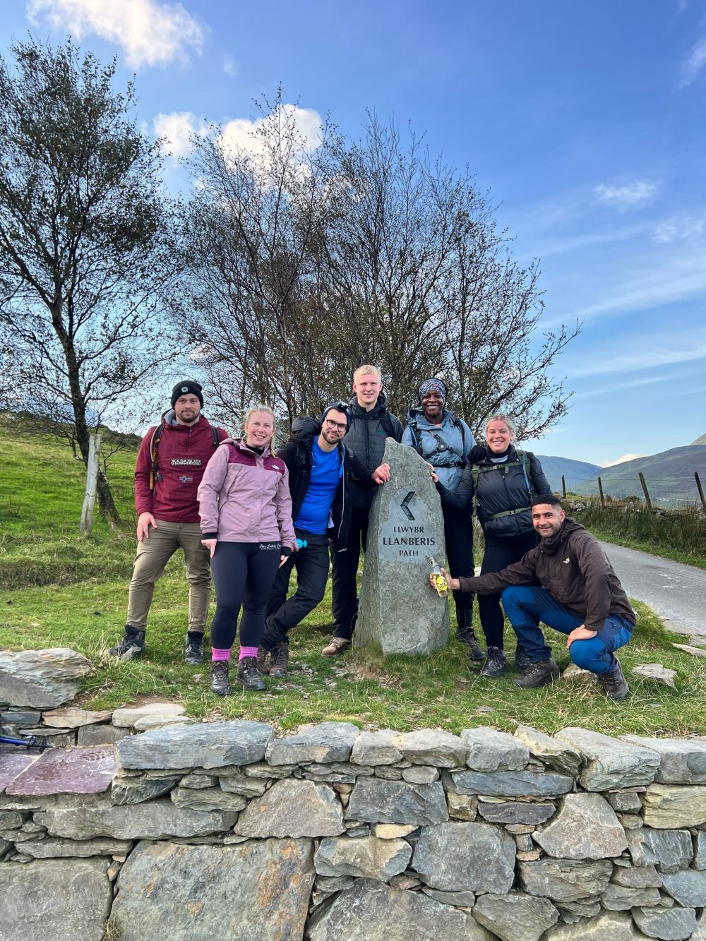 Team 1909 before they set off to Llanberis path