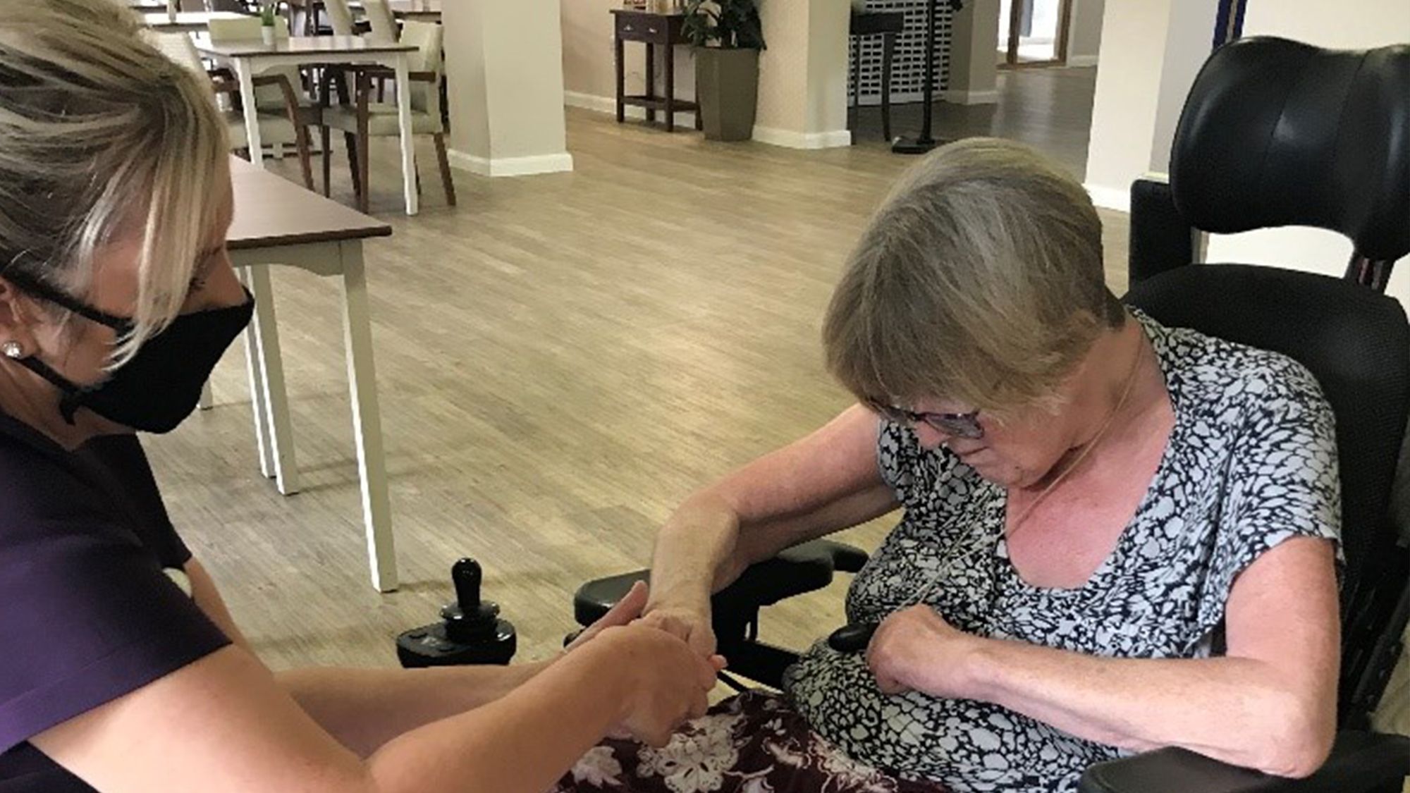 Students pamper care home residents as part of training