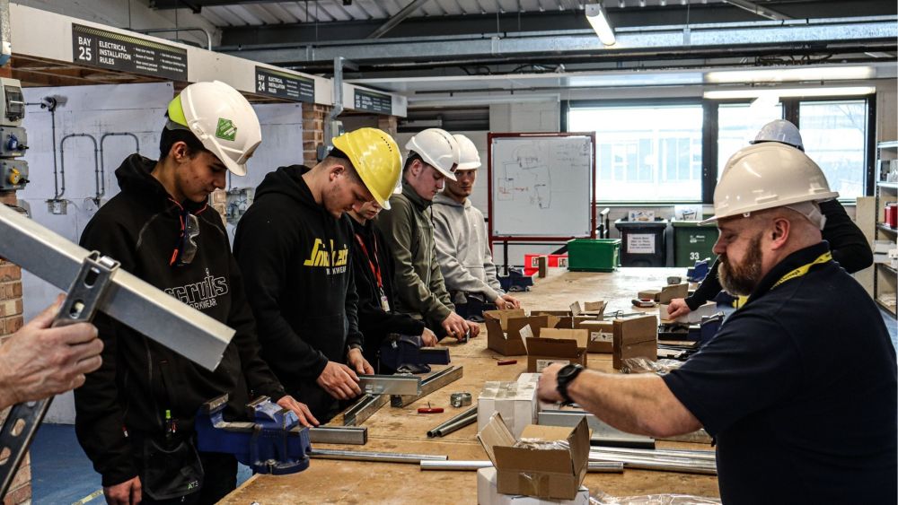 Electrical Installation apprentices in the workshop