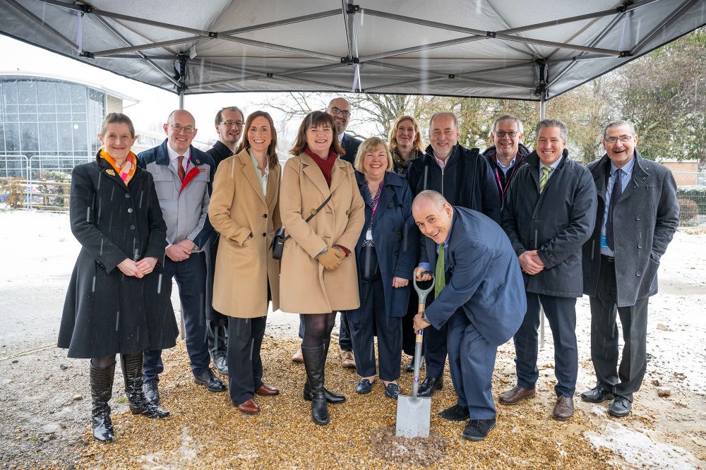 Skills Minister The Right Honourable Robert Halfon MP breaking ground at the new IOT building site