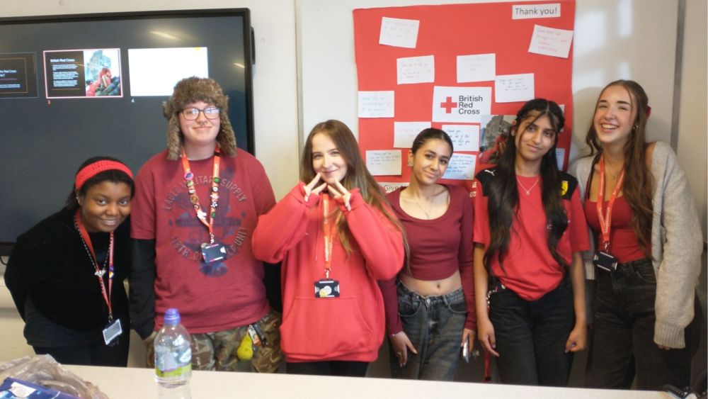 Year 12 students wear red to raise awareness for the British Red Cross